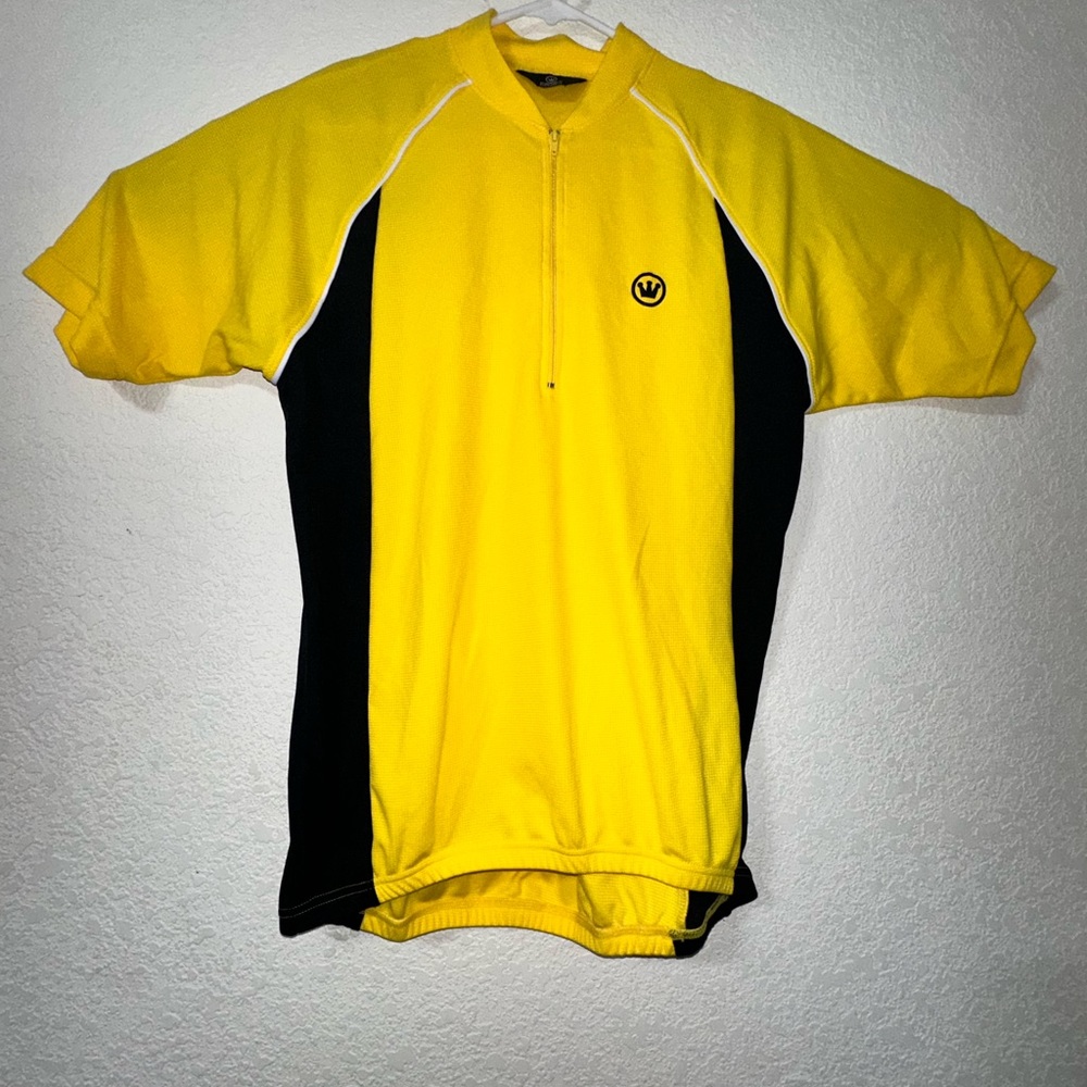 Cycling Jersey Men's M Yellow Black Canari Track Road Mountain 1/4 Zip 0734